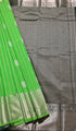 Kanchi Vegan Silk Saree With Contrast Blouse and Rich Jari Pallu