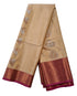 Kanchi Vegan Silk Saree With Contrast Blouse and Rich Jari Pallu