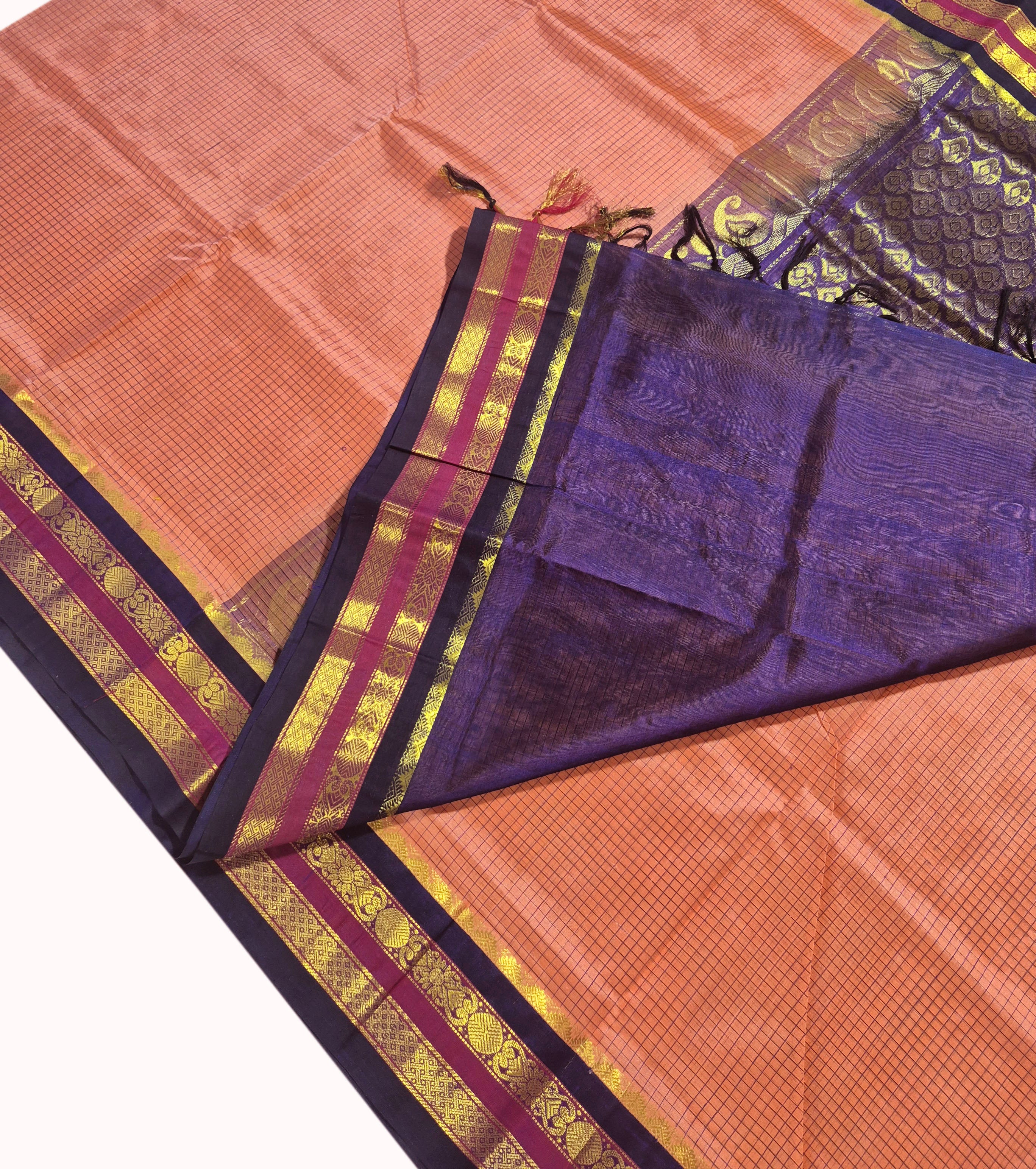 Korvai Kanchipuram Pure Silk Cotton Saree