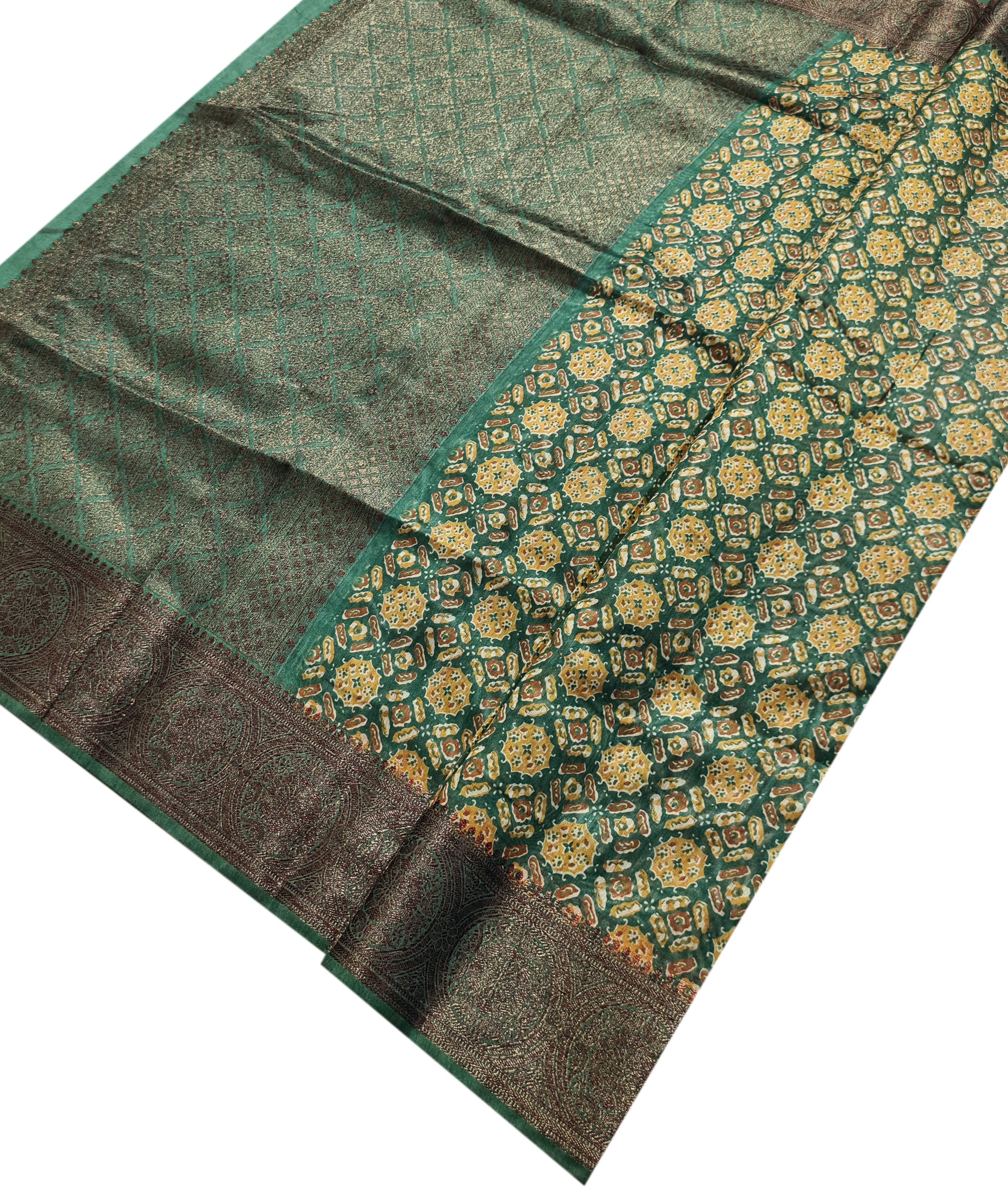 Semi Tussar  Antic Design Sarees