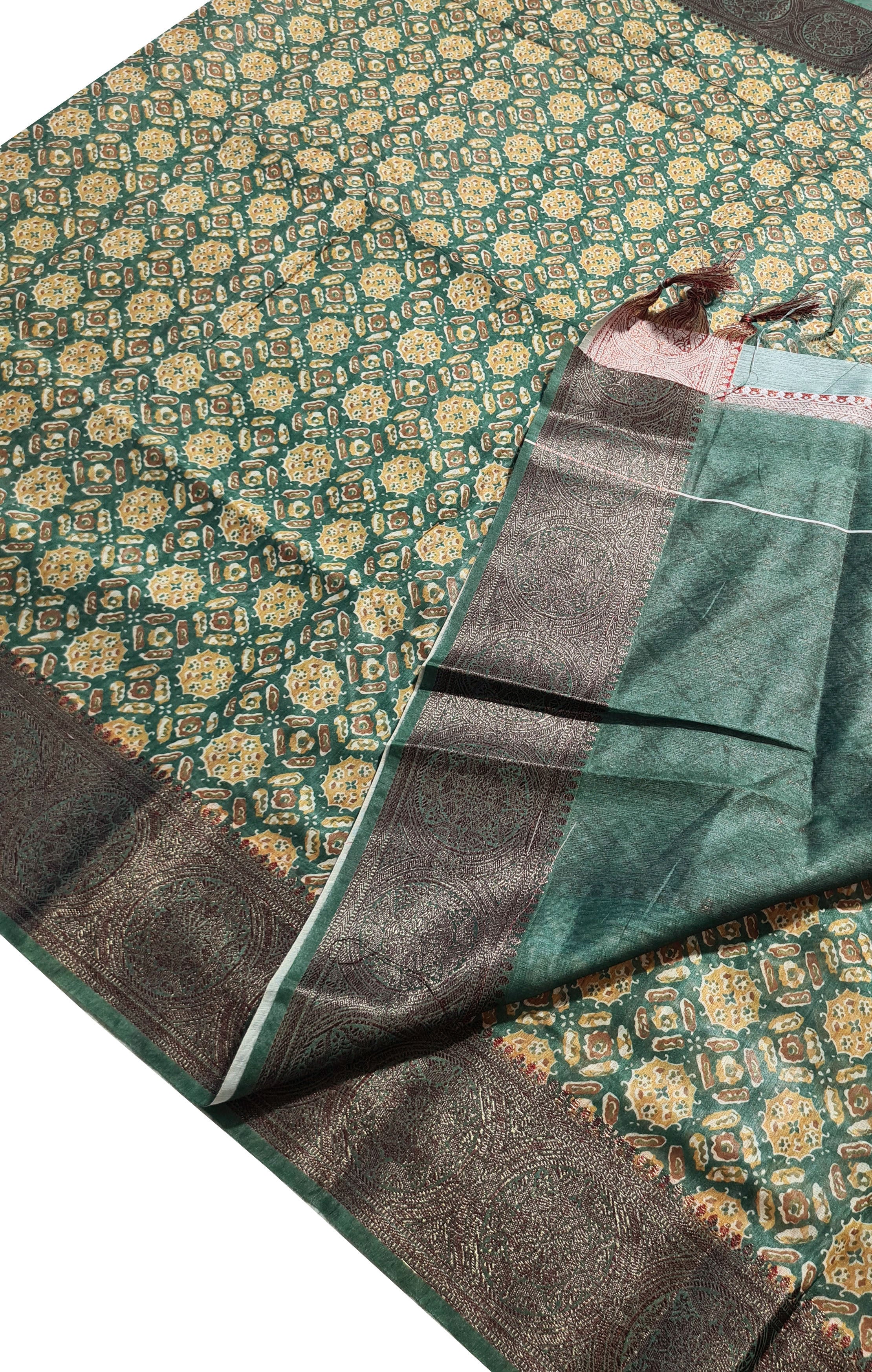 Semi Tussar  Antic Design Sarees