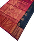 Kanchi Vegan Silk Saree With Contrast Blouse and Rich Jari Pallu