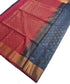 Kanchi Vegan Silk Saree With Contrast Blouse and Rich Jari Pallu