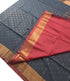 Kanchi Vegan Silk Saree With Contrast Blouse and Rich Jari Pallu