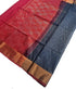Kanchi Vegan Silk Saree With Contrast Blouse and Rich Jari Pallu