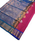 Kanchi Vegan Silk Saree With Contrast Blouse and Rich Jari Pallu