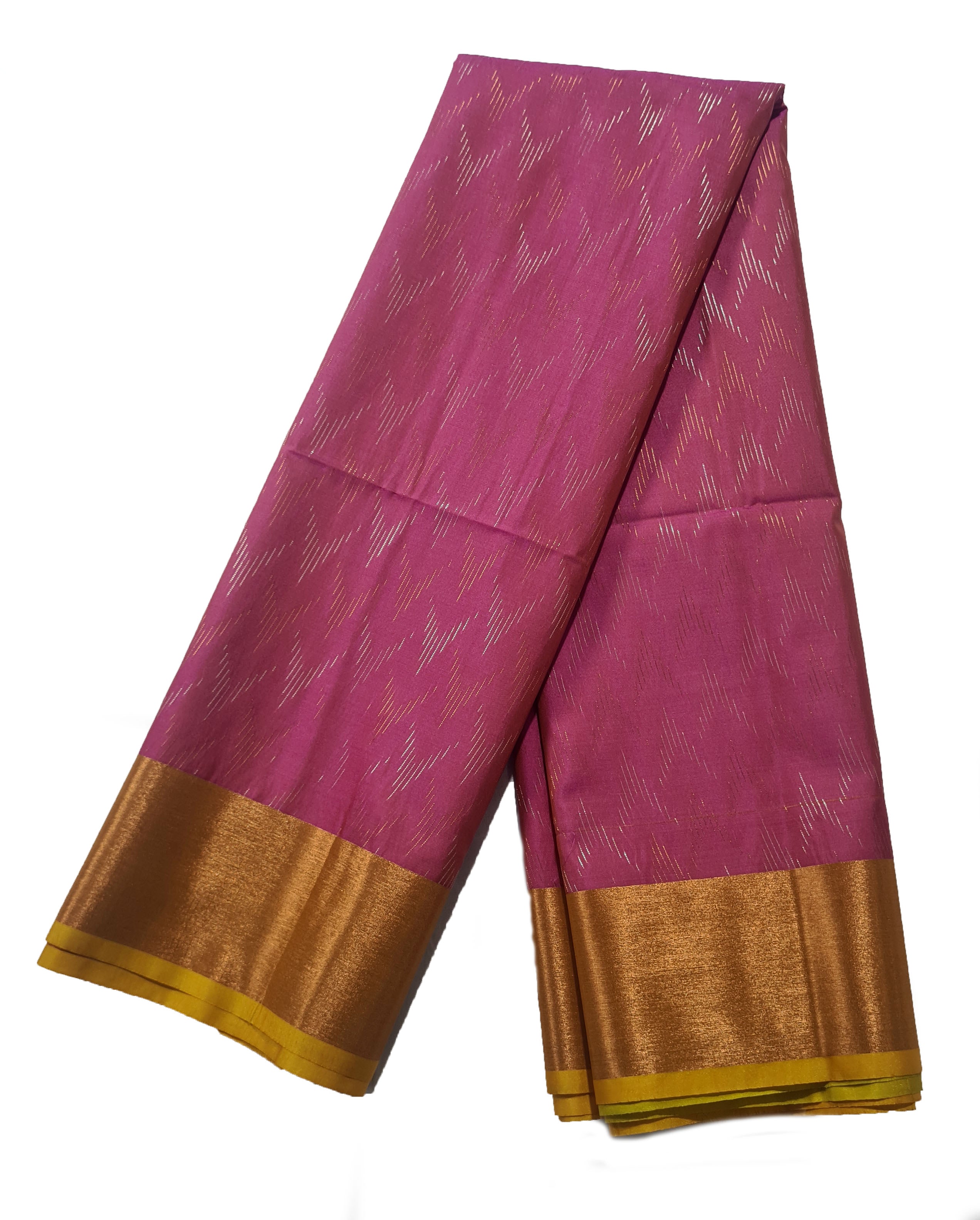 Kanchi Vegan Silk Saree With Contrast Blouse and Rich Jari Pallu