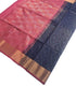 Kanchi Vegan Silk Saree With Contrast Blouse and Rich Jari Pallu