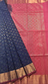 Kanchi Vegan Silk Saree With Contrast Blouse and Rich Jari Pallu