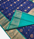 Kanchi Vegan Silk Saree With Contrast Blouse and Rich Jari Pallu