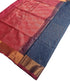Kanchi Vegan Silk Saree With Contrast Blouse and Rich Jari Pallu