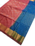 Kanchi Vegan Silk Saree With Contrast Blouse and Rich Jari Pallu