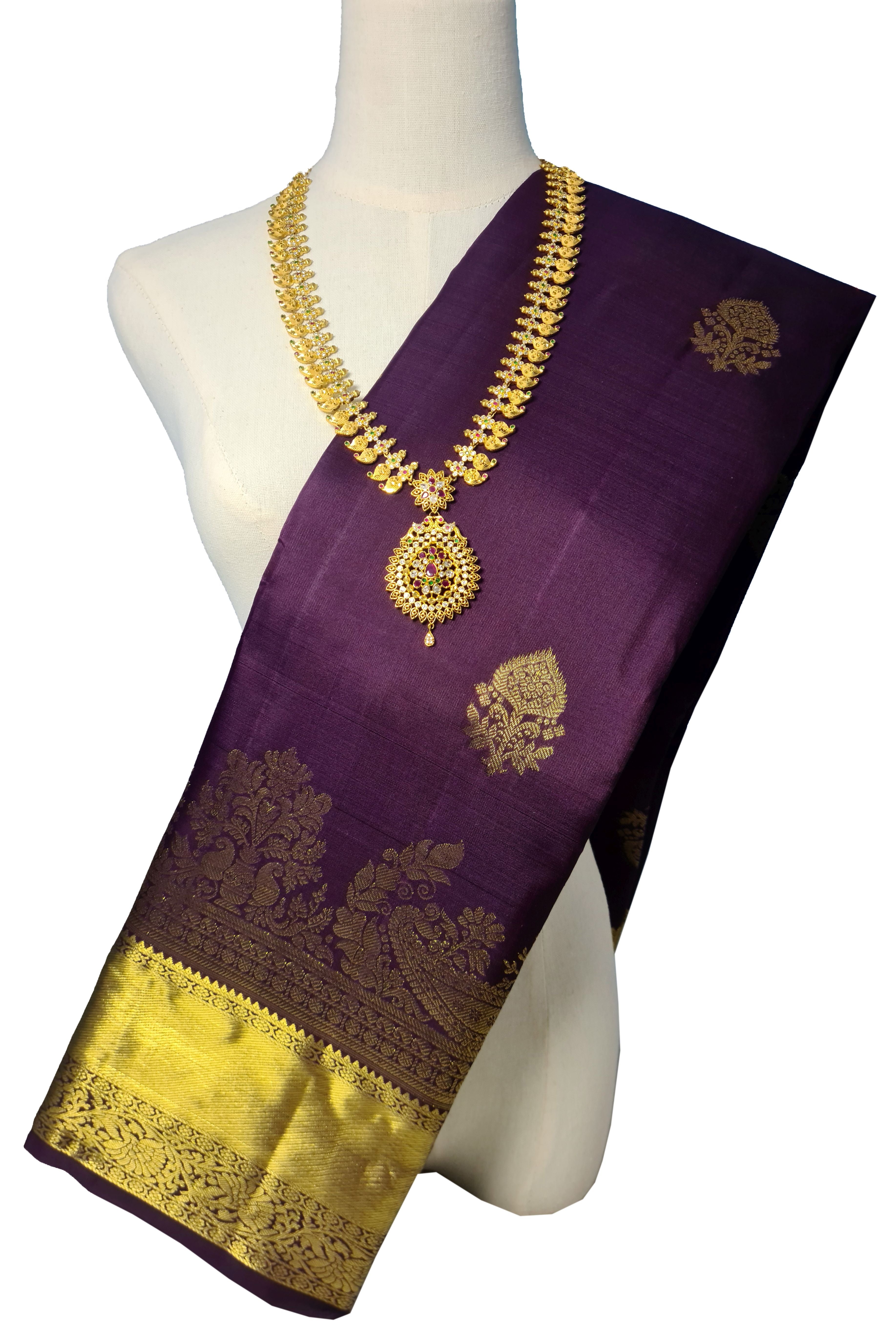 Turning border Kanchipuram Pure Silk Saree