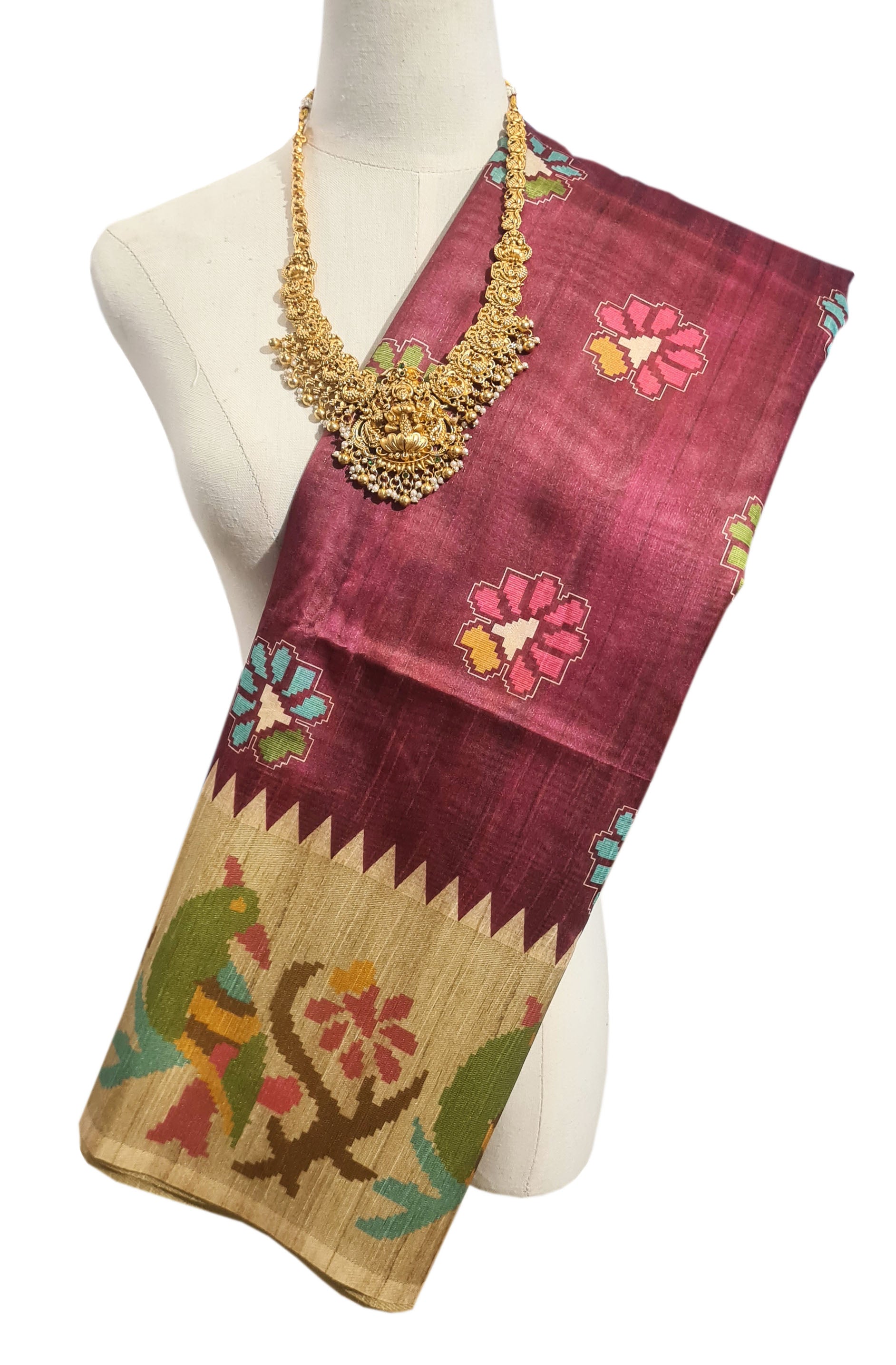 Semi Tussar Antic Design Sarees
