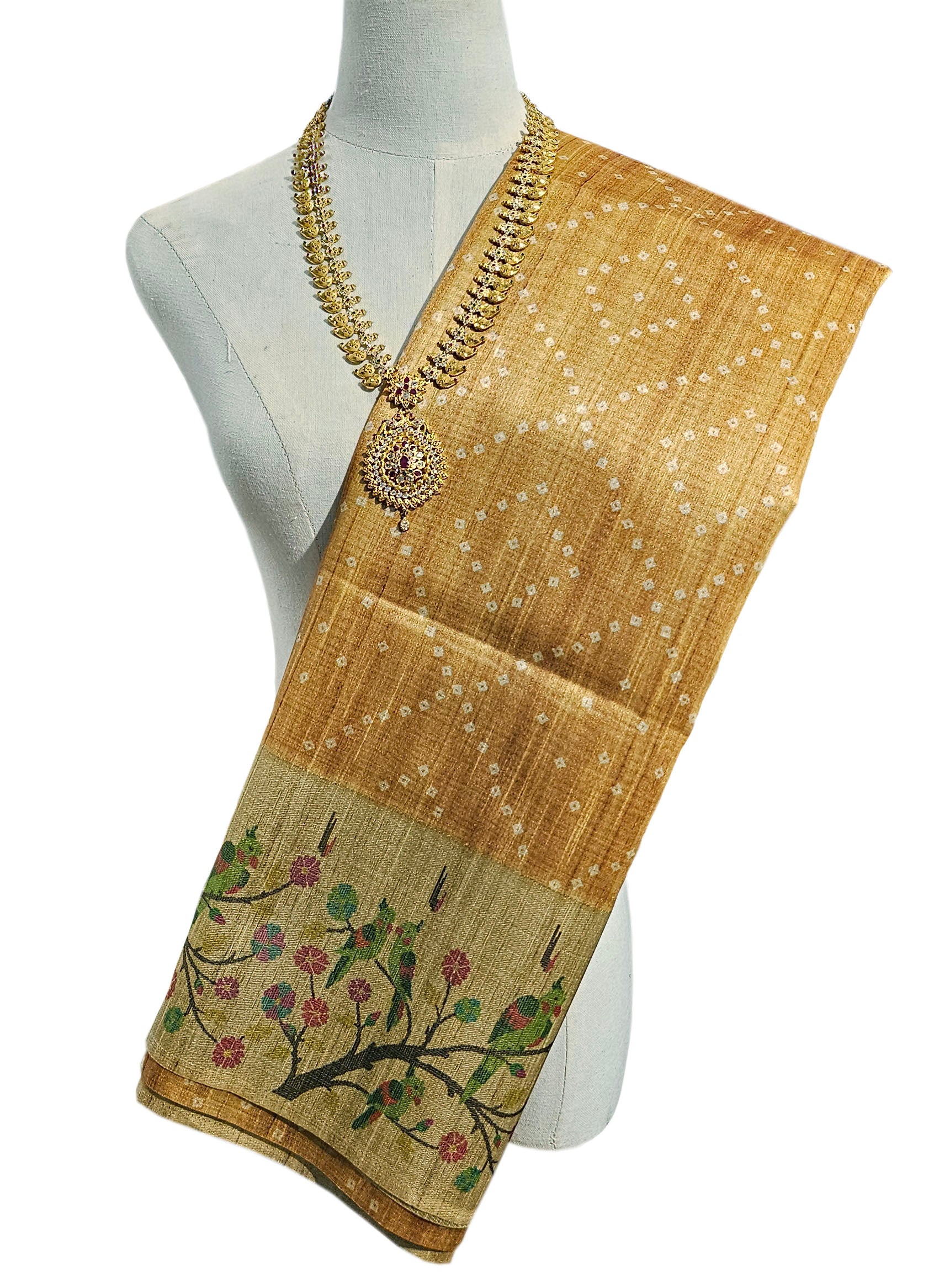 Semi Tussar  Antic Design Sarees