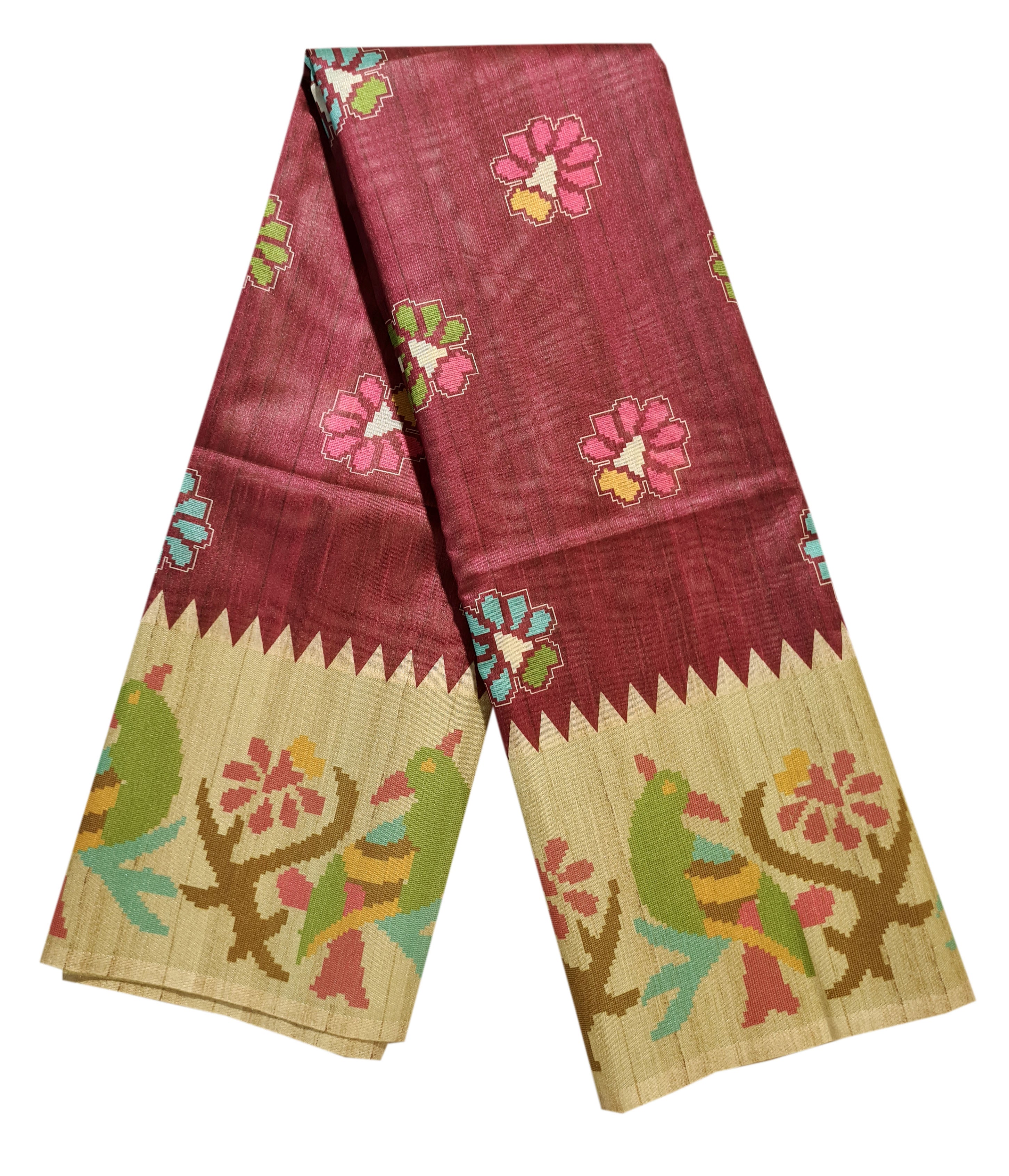 Semi Tussar Antic Design Sarees