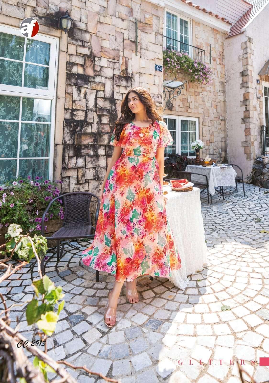 Anju Fabric Presents Coral Charm Viscose Designer Summer Wear  Dress