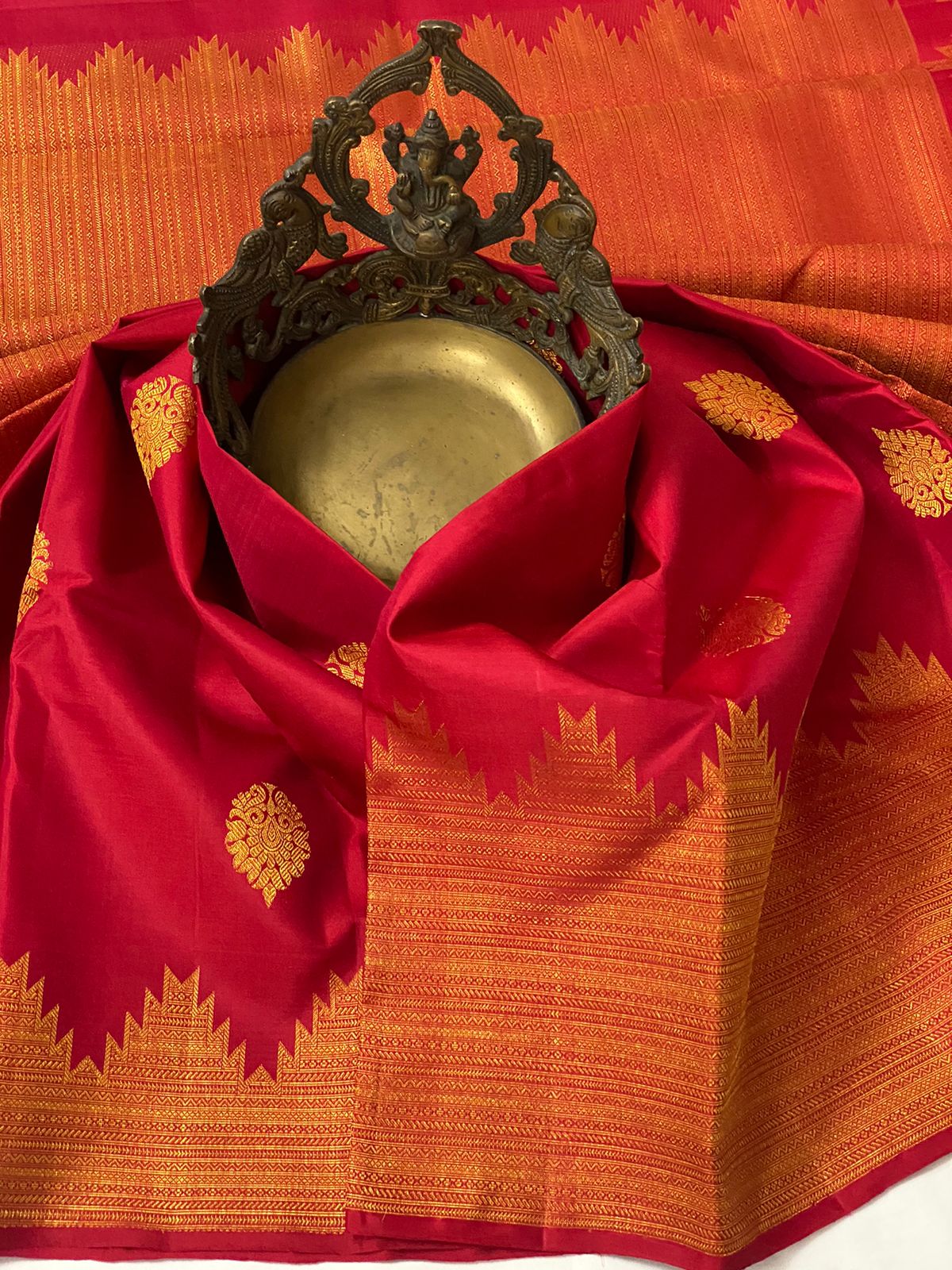 KANCHIPURAM PURE SILK HANDLOOM SAREE   WITH 2 GRAM PURE JARI