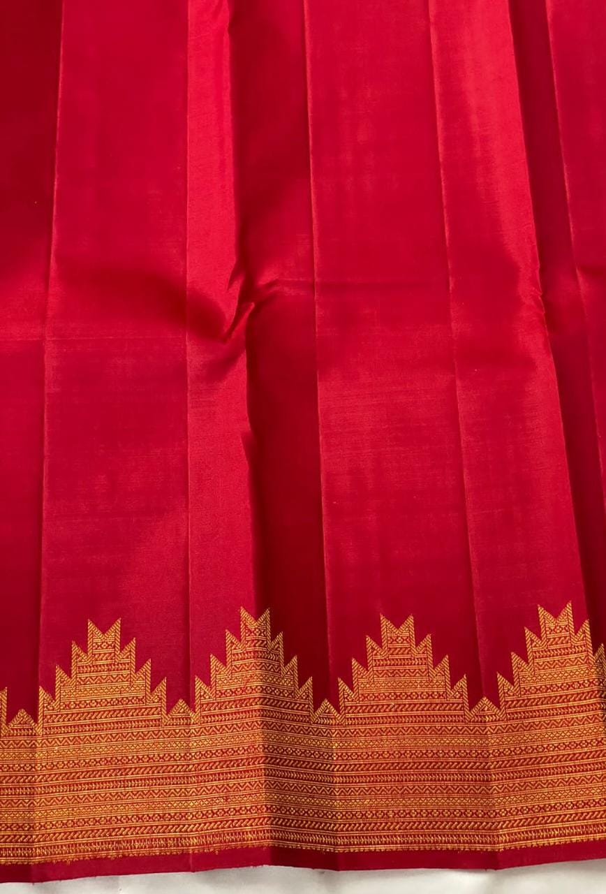 KANCHIPURAM PURE SILK HANDLOOM SAREE   WITH 2 GRAM PURE JARI