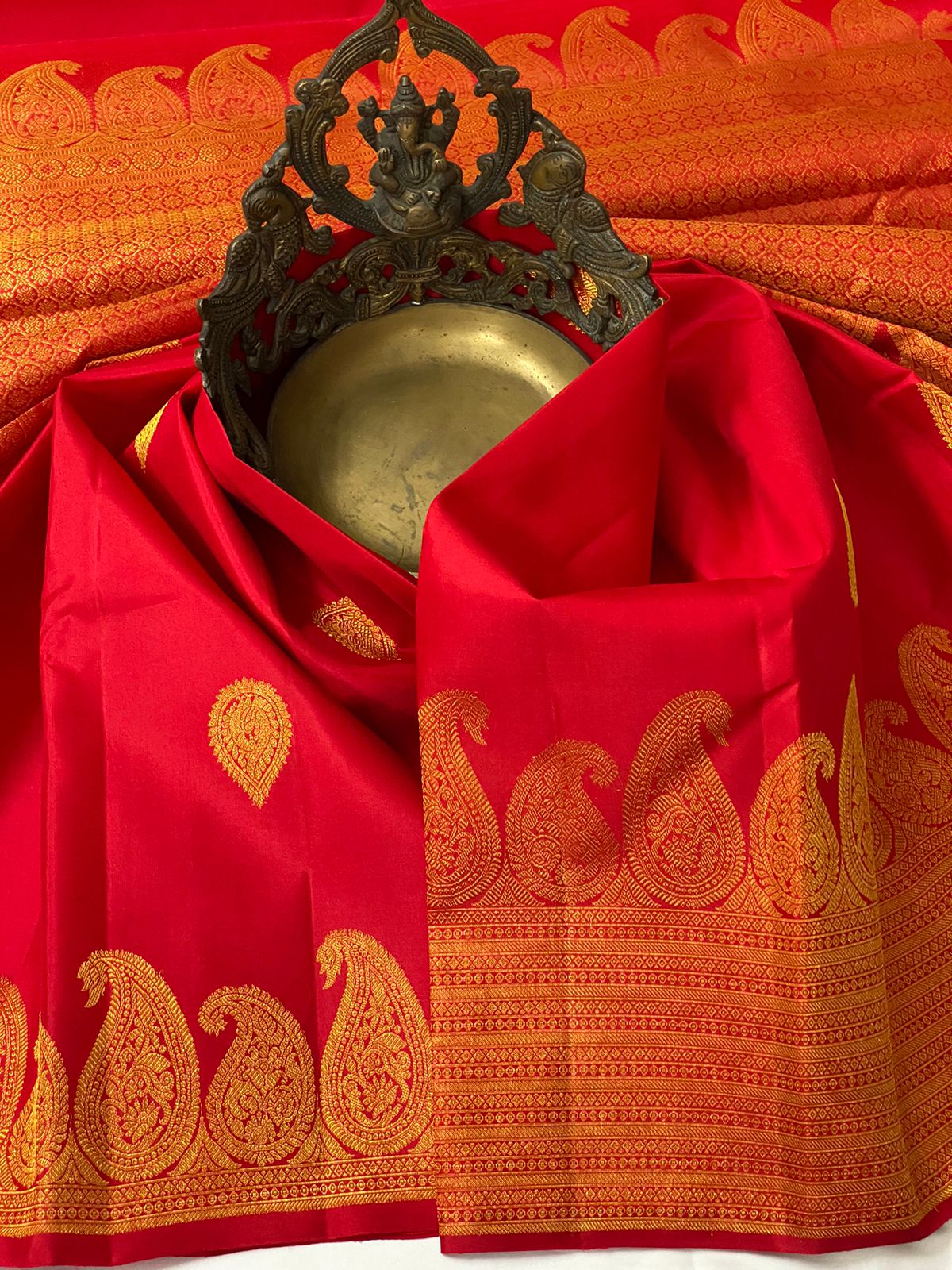 KANCHIPURAM PURE SILK HANDLOOM SAREE   WITH 2 GRAM PURE JARI