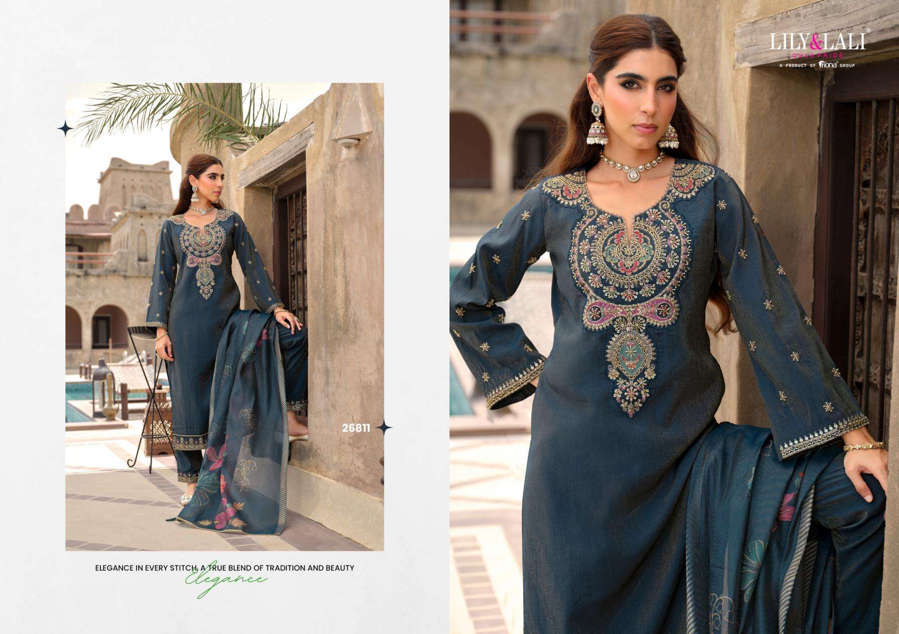 Lily & Lali Presents Ariana Readymade Simmer Silk Modern Party Wear 3Pcs Kurtis Collections