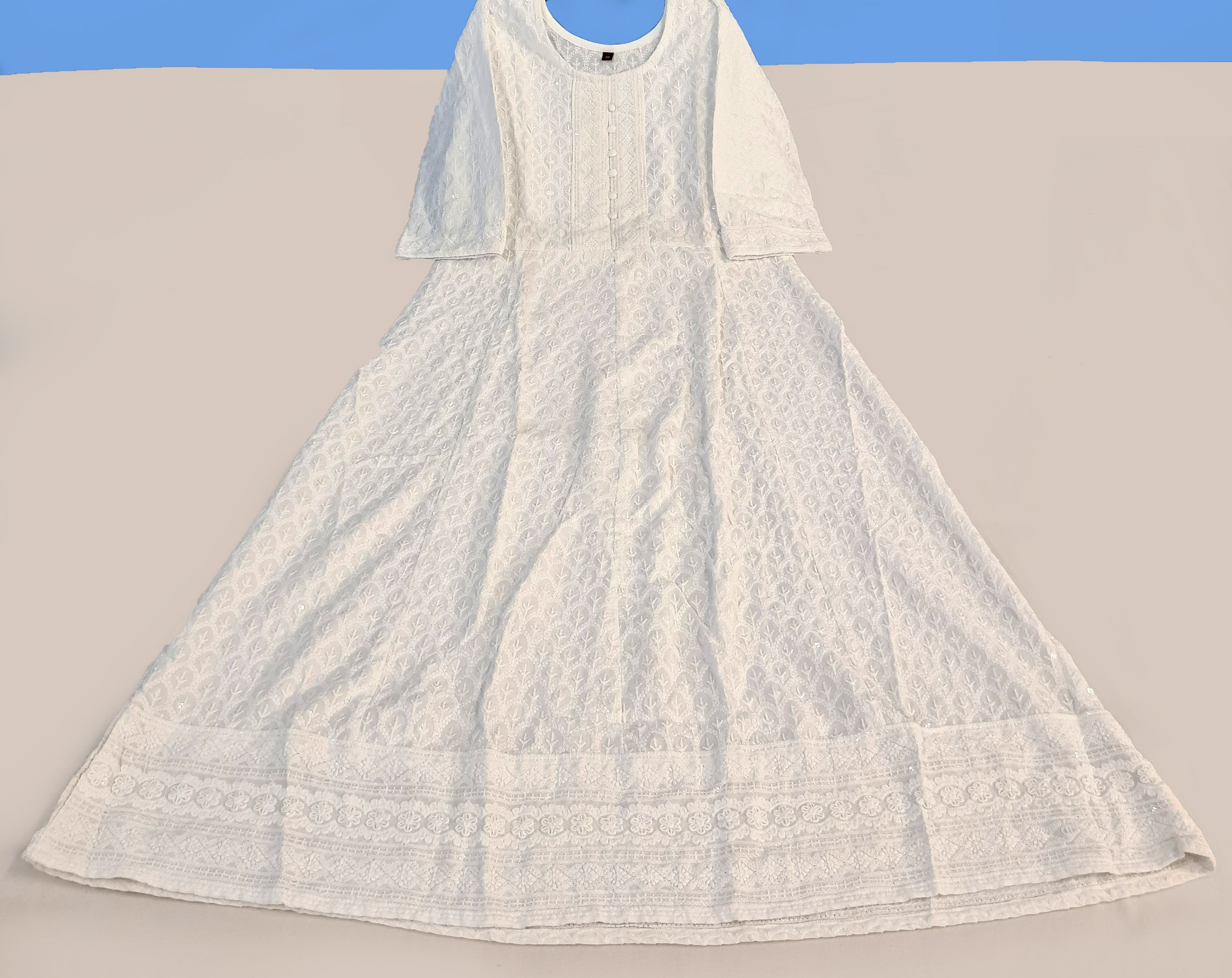 White Embroidery Kurtis Collection