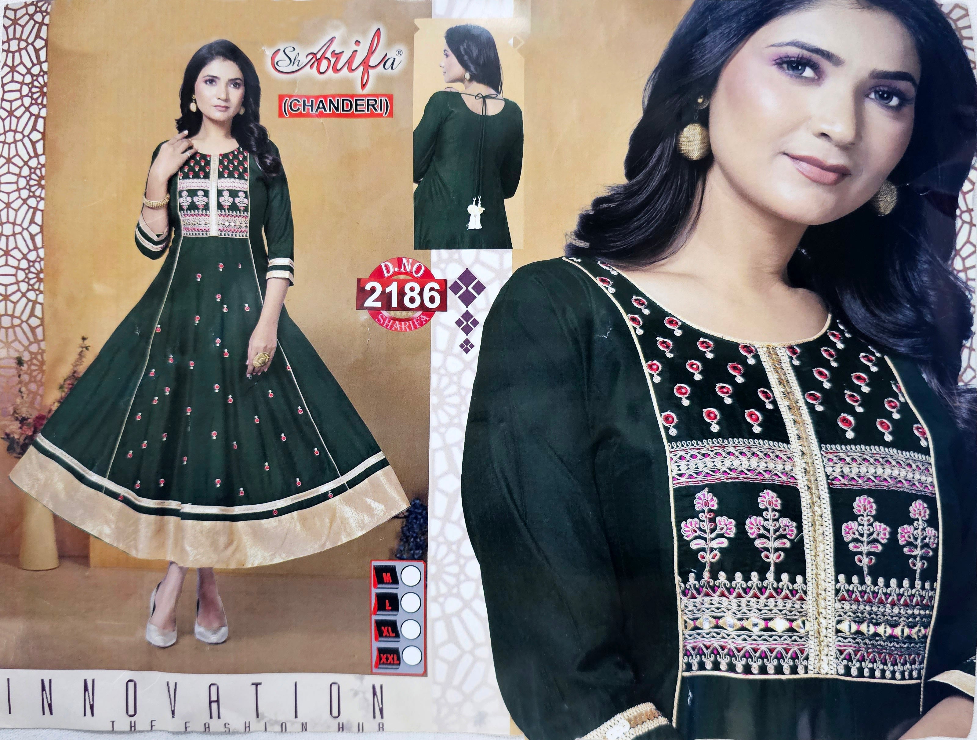 Embroidery Anarkali Kurtis Collection by SHARIFA