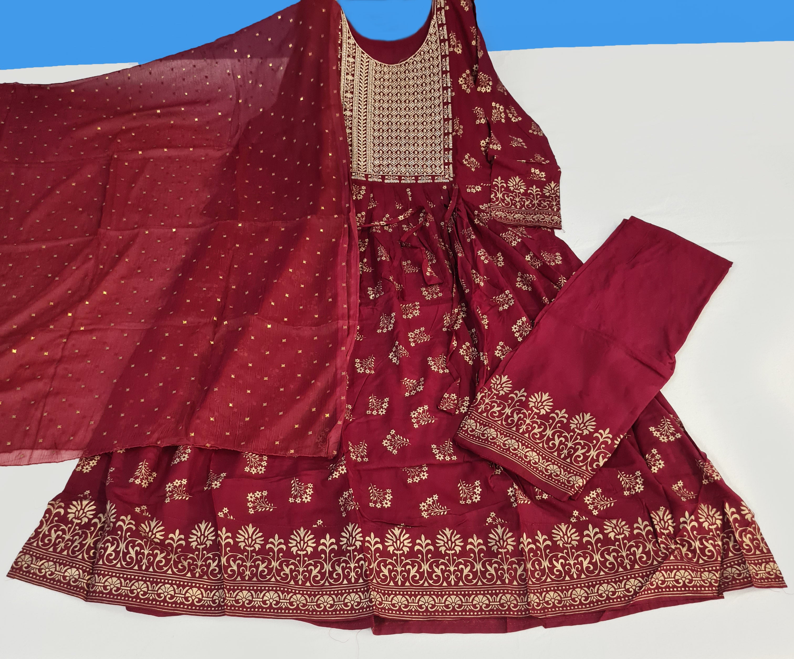 Ethnic Wear Anarkali Kurtis With Pant And Dupatta Collection