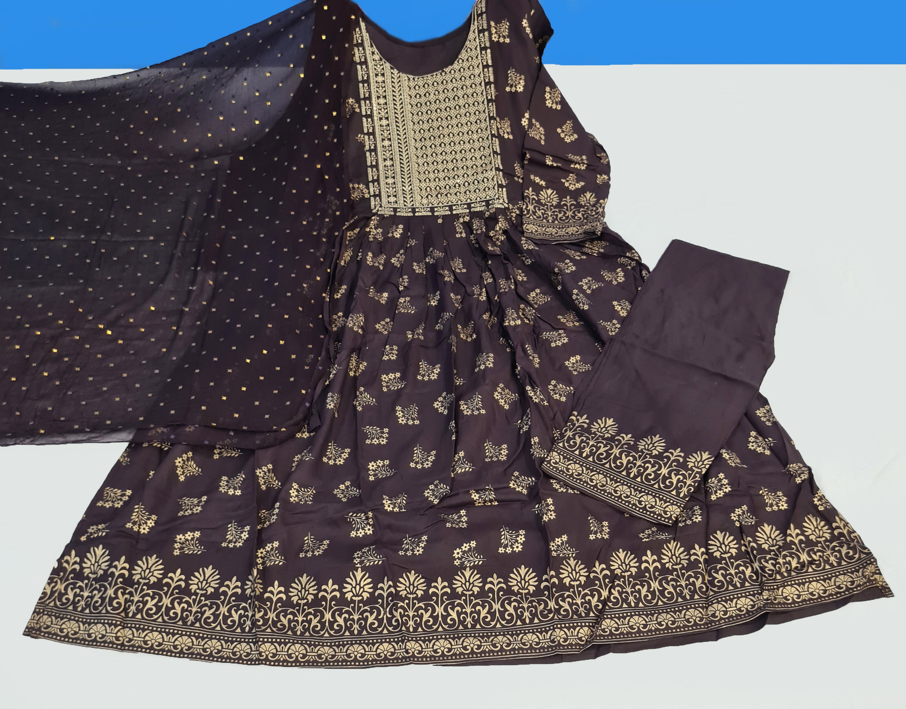 Ethnic Wear Anarkali Kurtis With Pant And Dupatta Collection