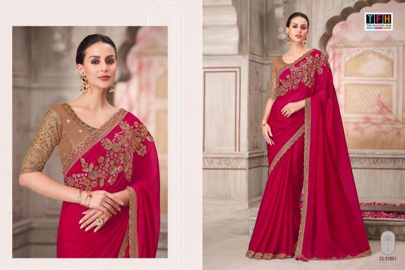 TFH PRESENTS SILVER SCREEN  HEAVY DESIGNER PARTY WEAR SAREES