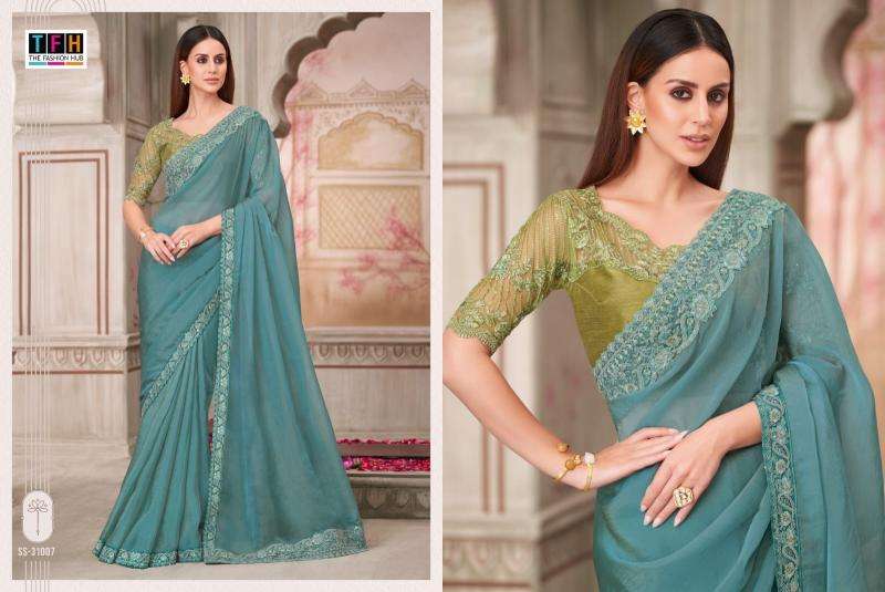 TFH PRESENTS SILVER SCREEN  HEAVY DESIGNER PARTY WEAR SAREES