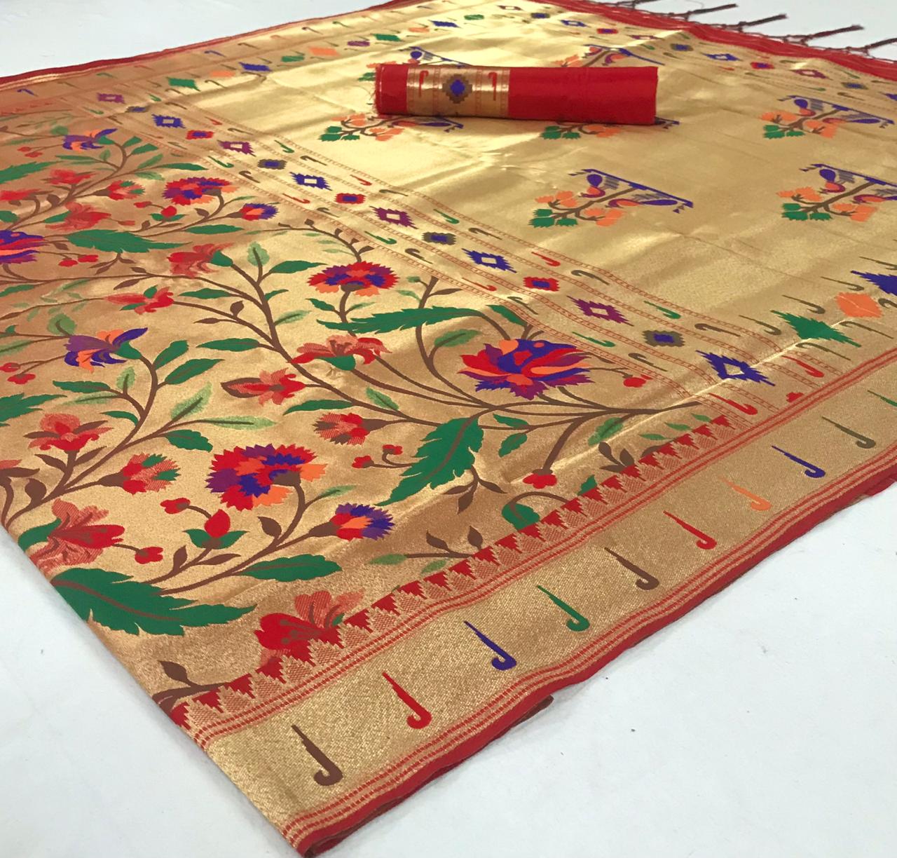 Kandita Silk Indian Traditional Wear Paithani Silk Sarees
