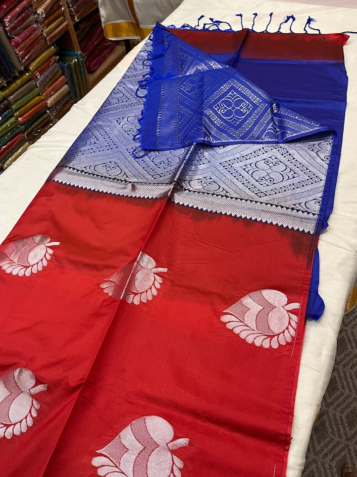 kanchi Semi silk saree   Brocade  blouse and rich jari pallu