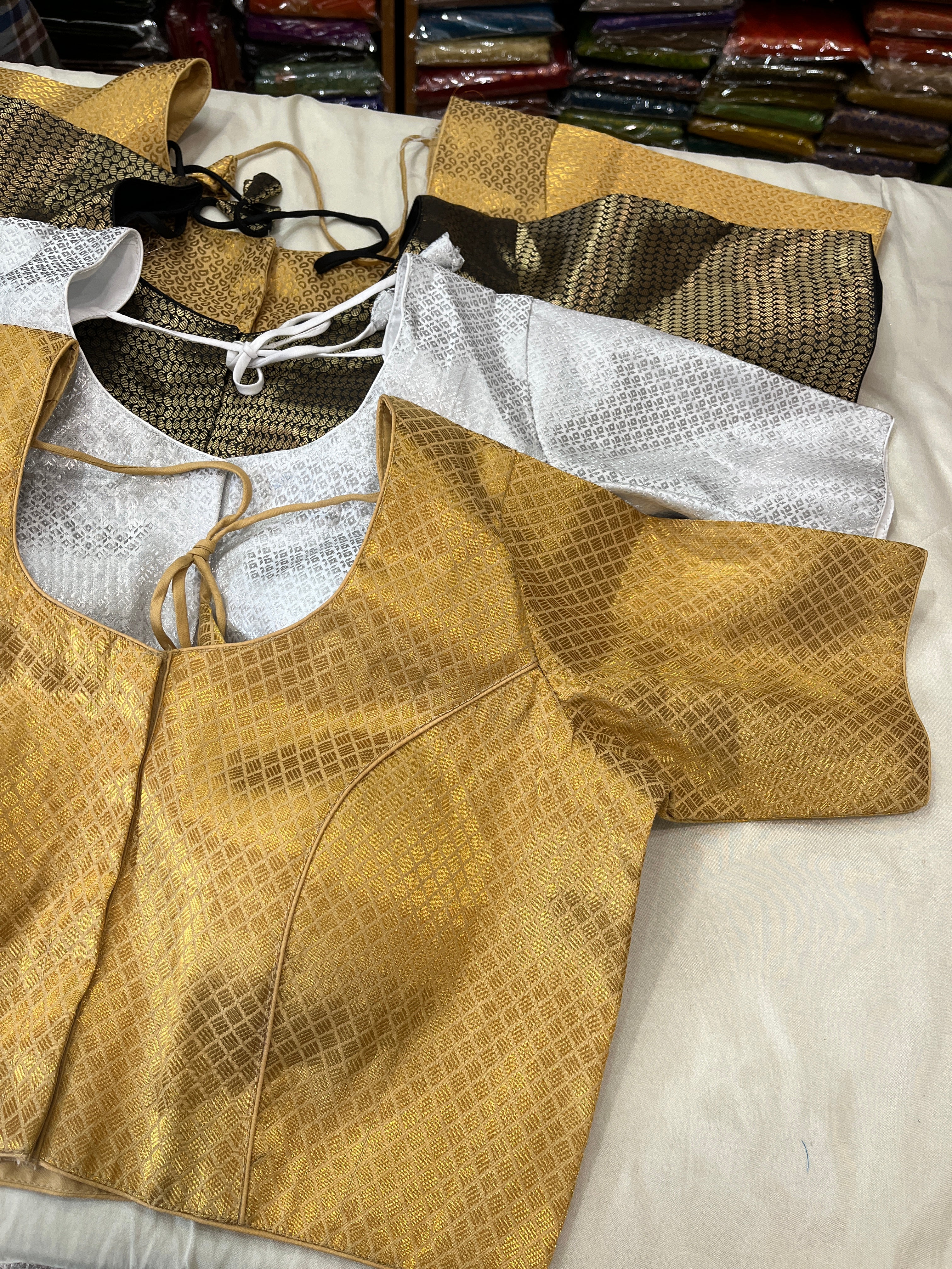 Phantom silk brocade Readmade blouse [ 40-42]