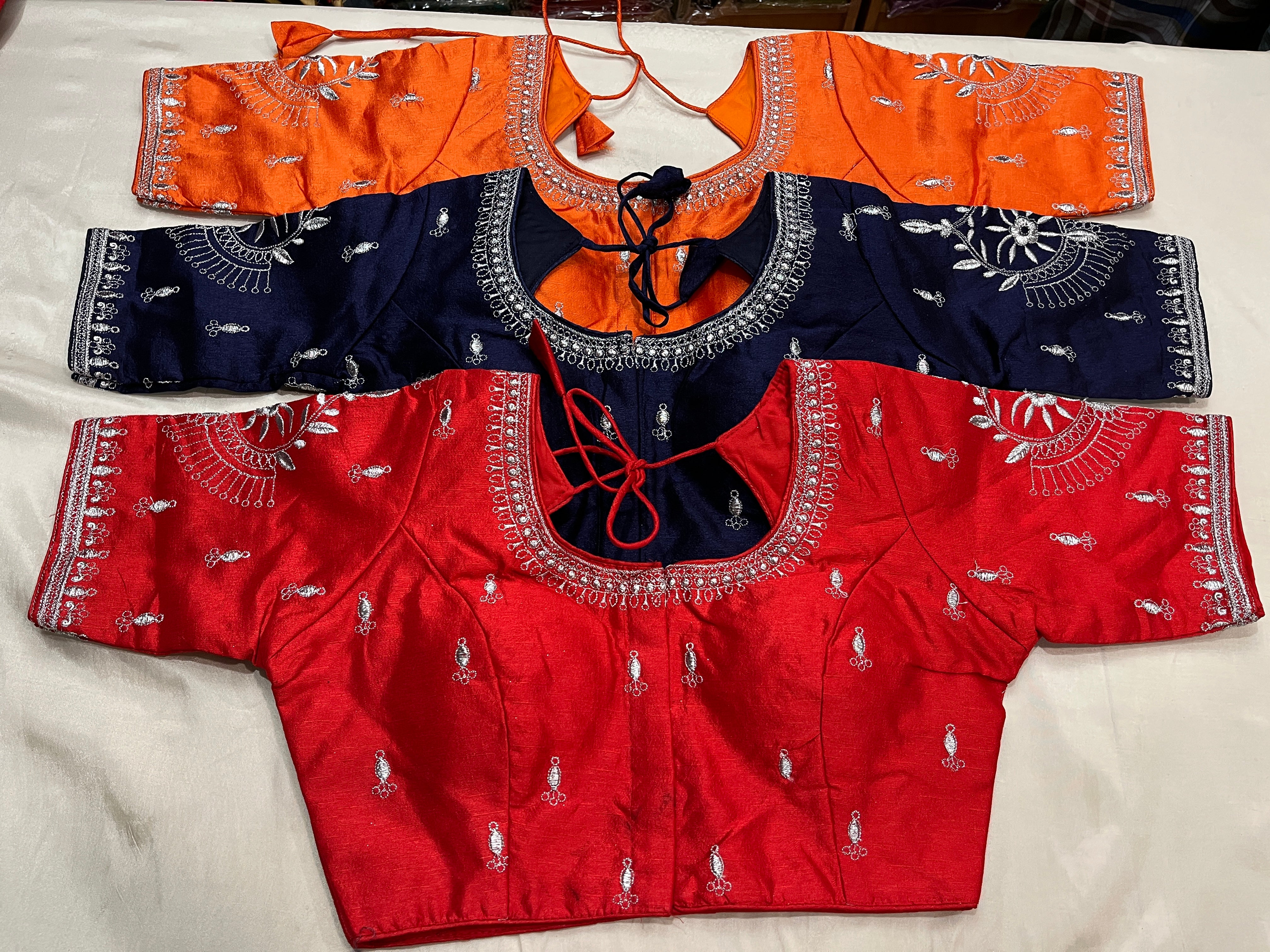 Phantom silk silver zari Readmade blouse [ 36-40]