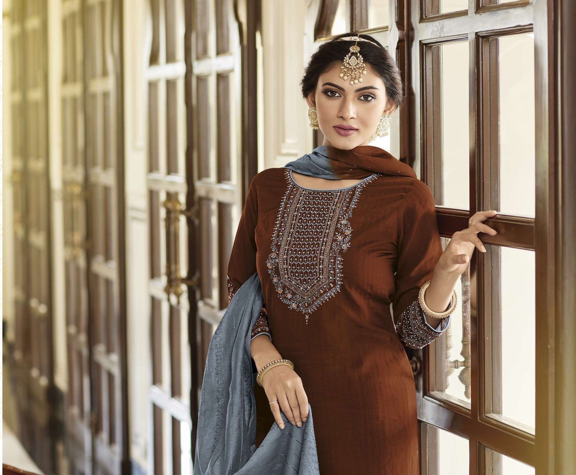 Ladies Flavour Presents Copper Stone Vol-13 Pure Viscose Kurtis with Pant And Dupatta collection