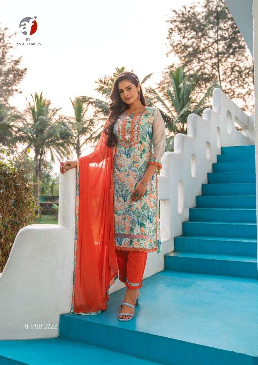 Anju Fabrics Presents Affair Viscose Silk Stitch Readymade Kurtis Collections