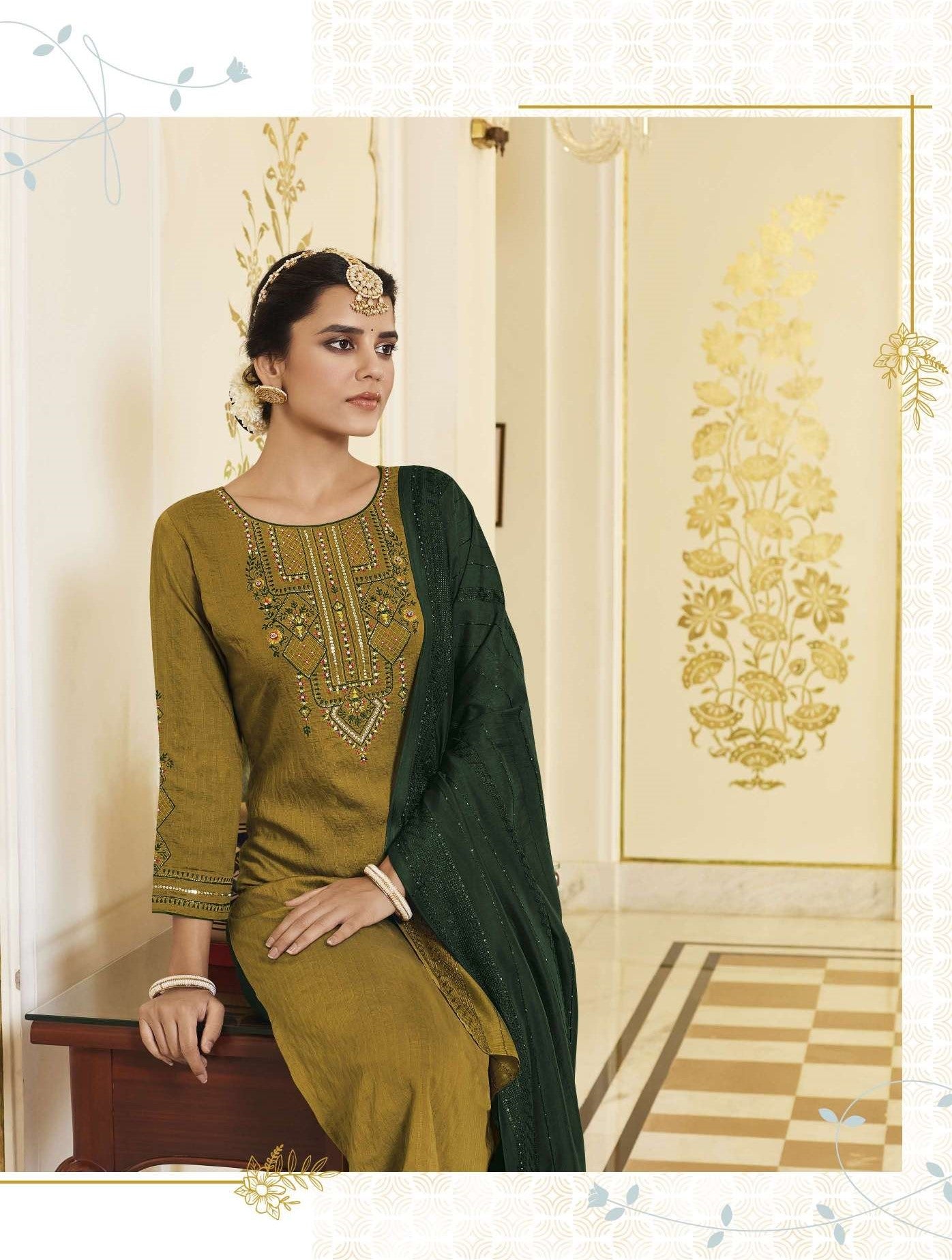 Ladies Flavour Presents Copper Stone Vol-13 Pure Viscose Kurtis with Pant And Dupatta collection