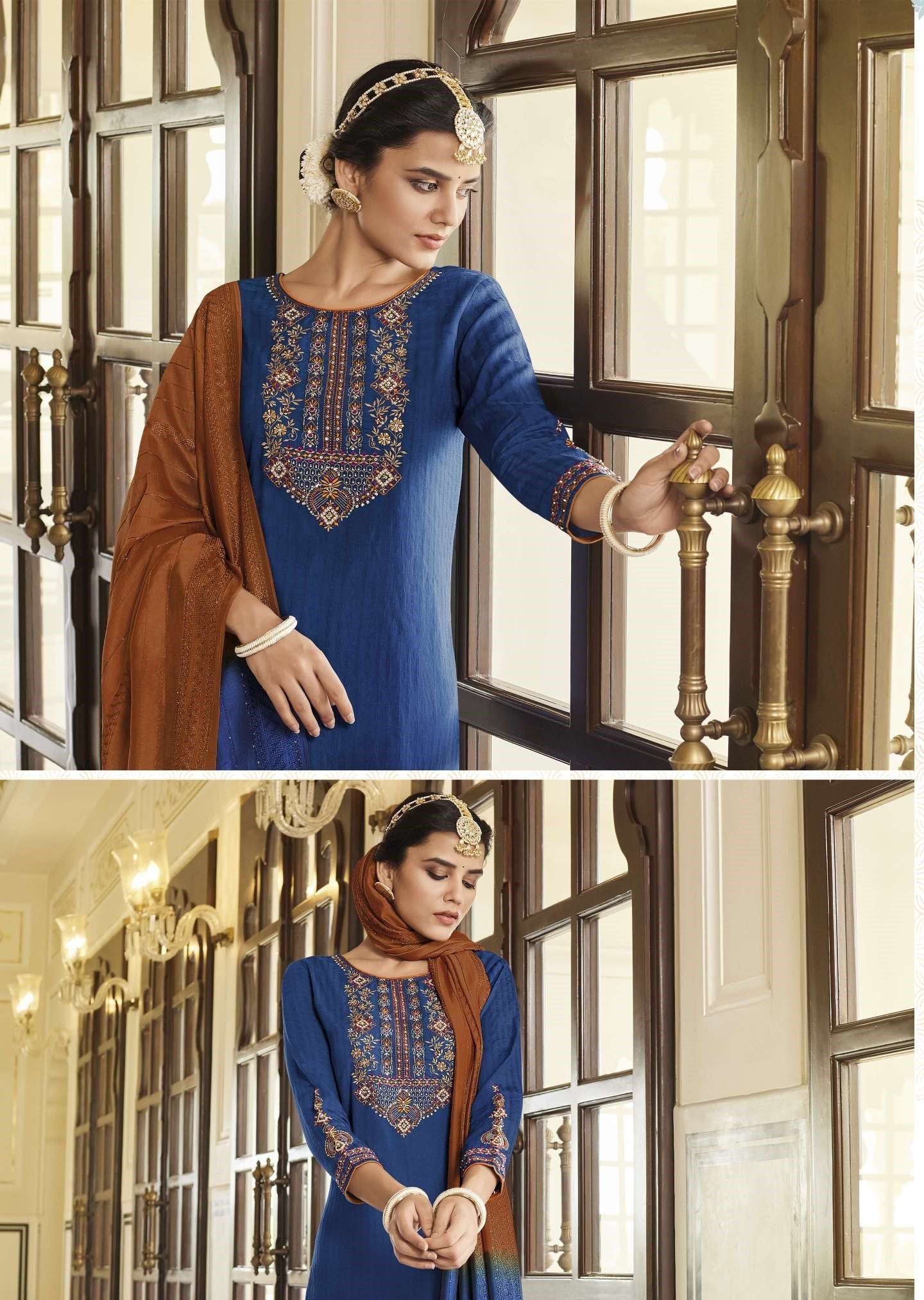 Ladies Flavour Presents Copper Stone Vol-13 Pure Viscose Kurtis with Pant And Dupatta collection