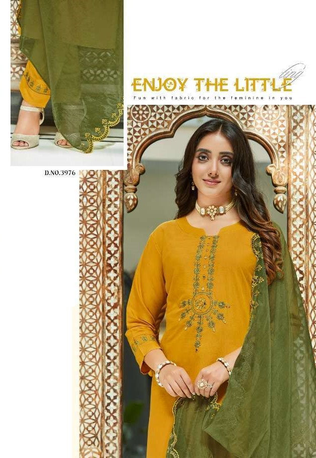 Rangoon Presents Aarohi Viscose Designer Kurtis With Pant And Dupatta Collection