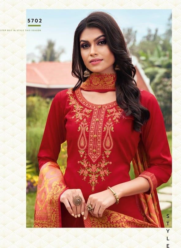 Kessi Presents Asopalav Vol-17 Jam Silk Embroidery Work Straight Salwar Suit collection