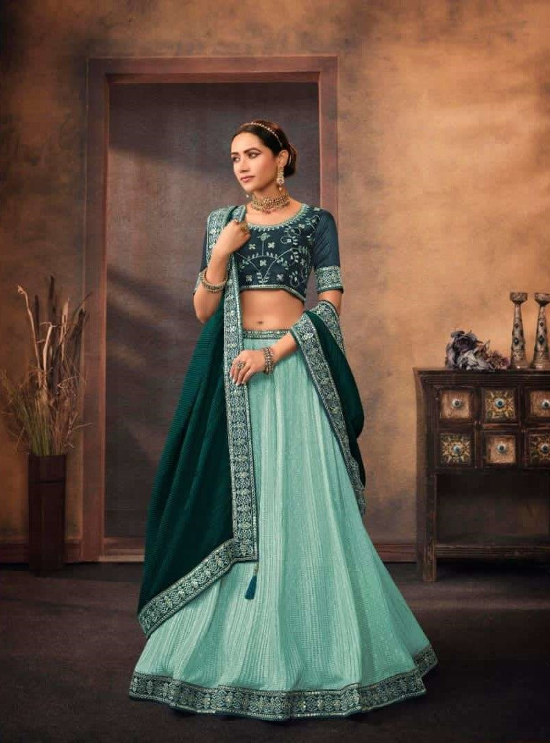 Kavira Presents Vrinda 501 To 509 Series Designer Partywear Lehenga Choli (Un-Stitched)