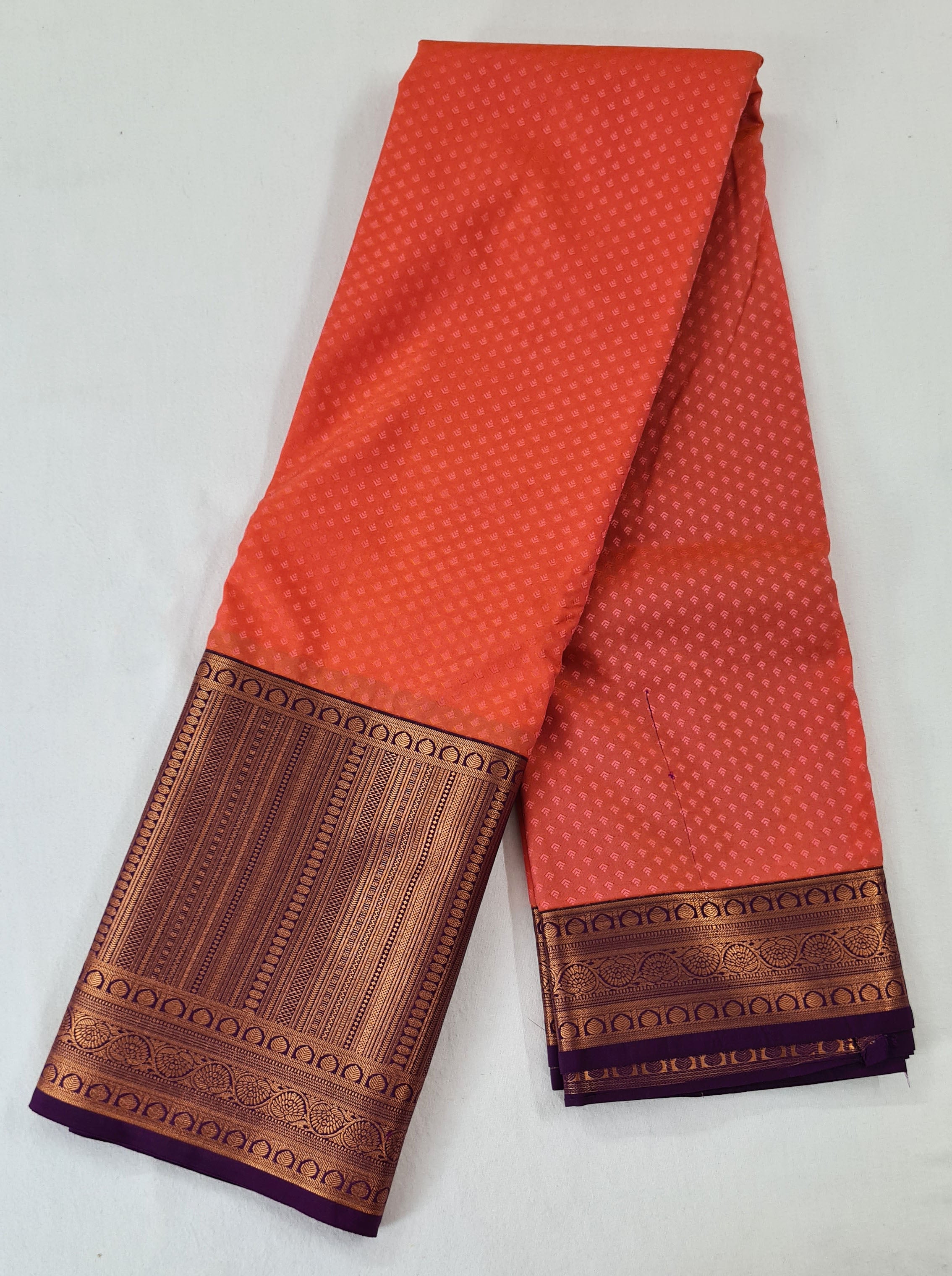 Kanchi Vegan Silk Saree With Contrast Blouse and Rich Jari Pallu
