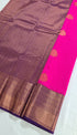 Kanchi Vegan Silk Saree With Contrast Blouse and Rich Jari Pallu