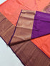 Kanchi Vegan Silk Saree With Contrast Blouse and Rich Jari Pallu