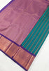 Kanchi Vegan Silk Saree With Contrast Blouse and Rich Jari Pallu