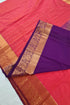 Kanchi Vegan Silk Saree With Contrast Blouse and Rich Jari Pallu