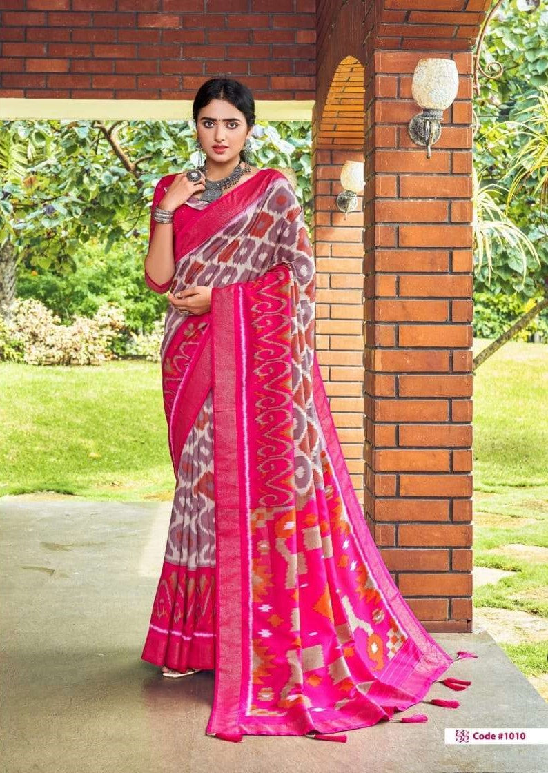 Shubh Shree Presents Sravanam Velvet Tusser Silk Sarees collection