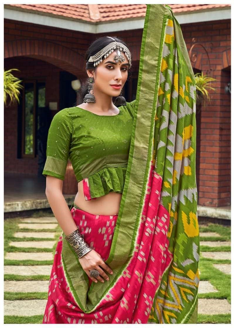 Shubh Shree Presents Sravanam Velvet Tusser Silk Sarees collection