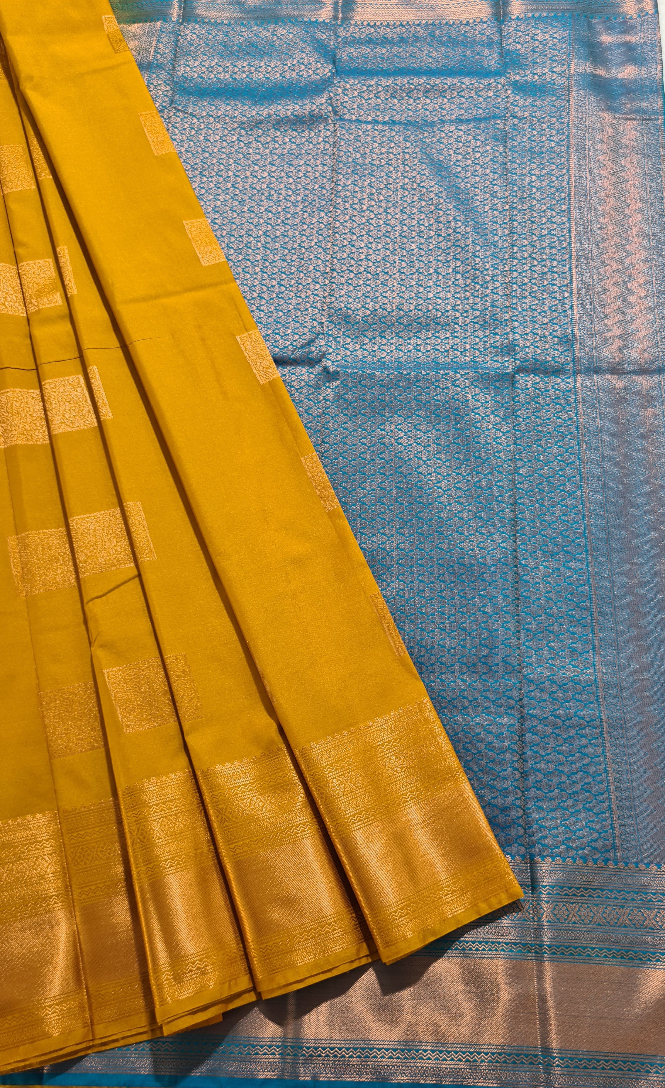 Kanchi Vegan Silk Saree With Contrast Blouse and Rich Jari Pallu